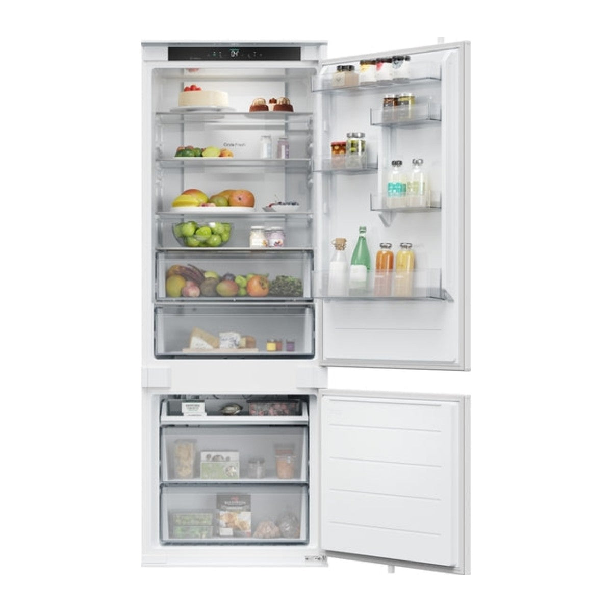 Réfrigérateur combiné encastrable No Frost 382 L Wi-Fi blanc — Candy CNBQT3719EW