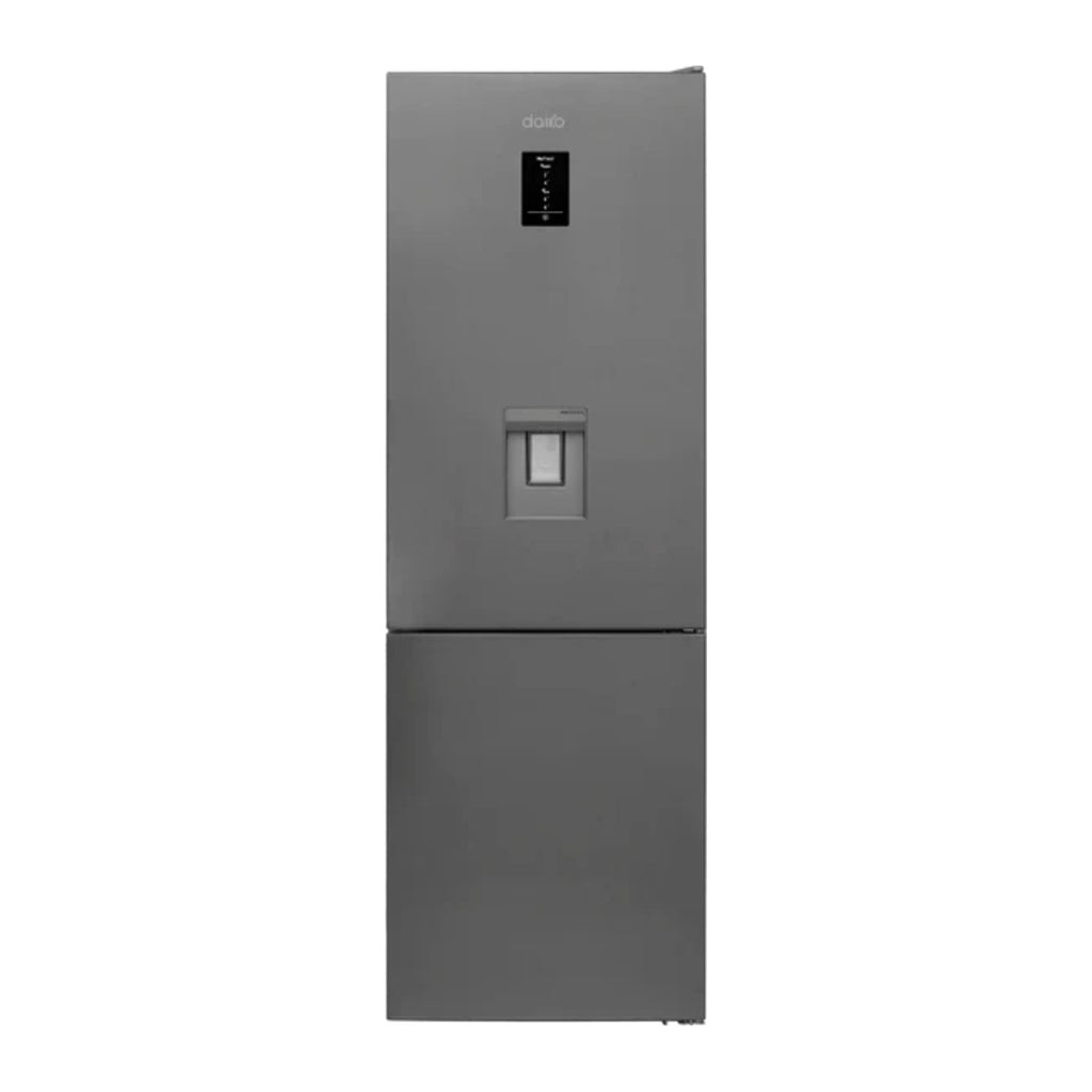 Réfrigérateur combiné Daiko FCN4004EDK 341 L inox avec distributeur d'eau, vue de face