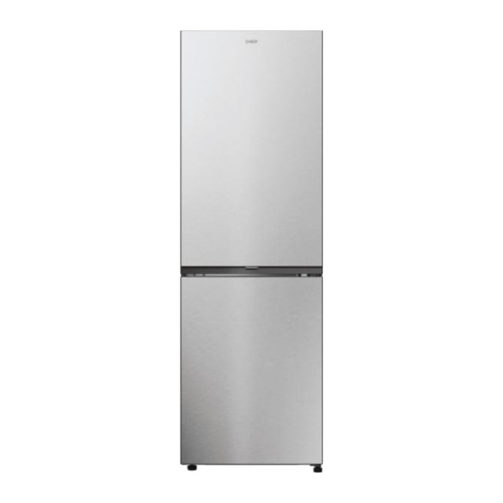 Réfrigérateur combiné Candy CNCQ2T618EX 355 L inox, vue de face