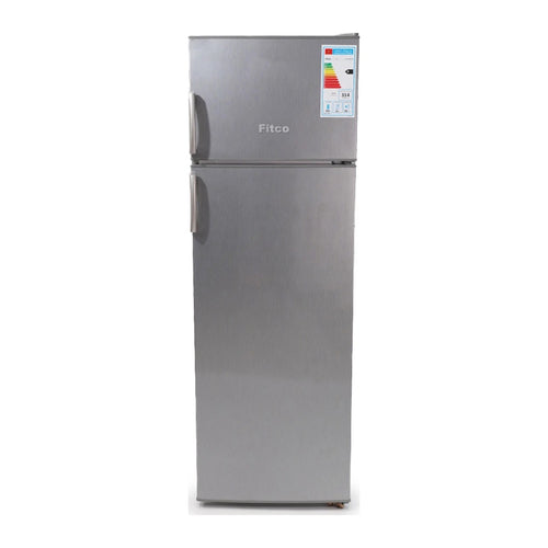Réfrigérateur double porte silver classe A 40 dB — Fitco FIT-318RTXA