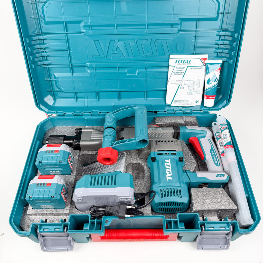 Marteau démolisseur sans fil TOTAL TDBLI203582 20 V Brushless avec 2 batteries 5 Ah