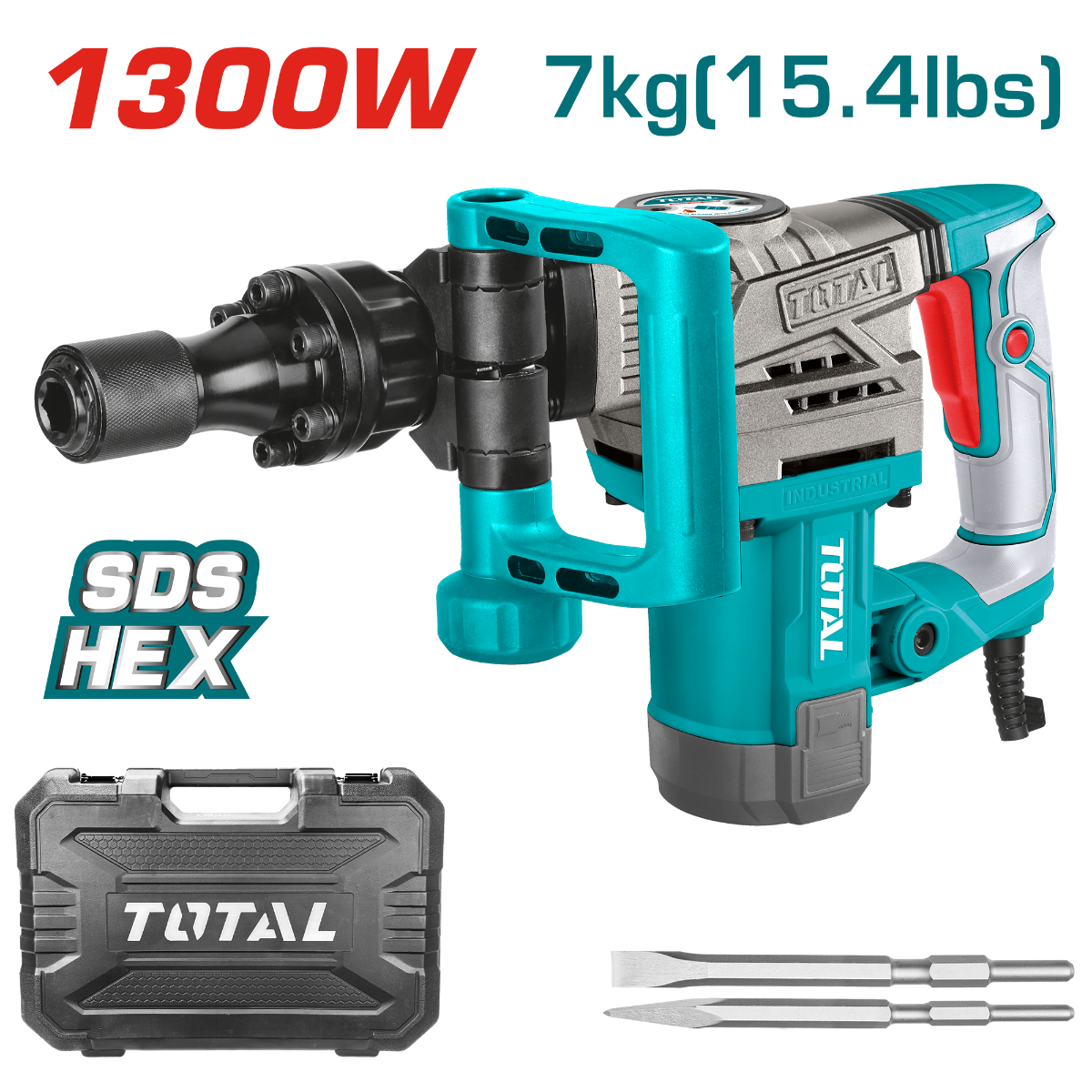 Marteau de démolition 1300 W SDS-HEX TOTAL TH2130016