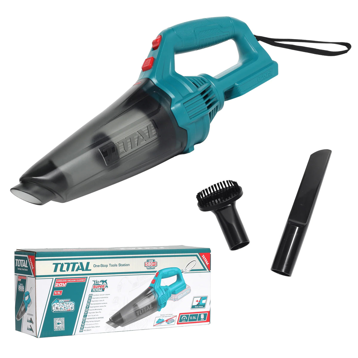 Aspirateur à main sans fil TOTAL TVLI201261 20 V avec réservoir de 0,5 L
