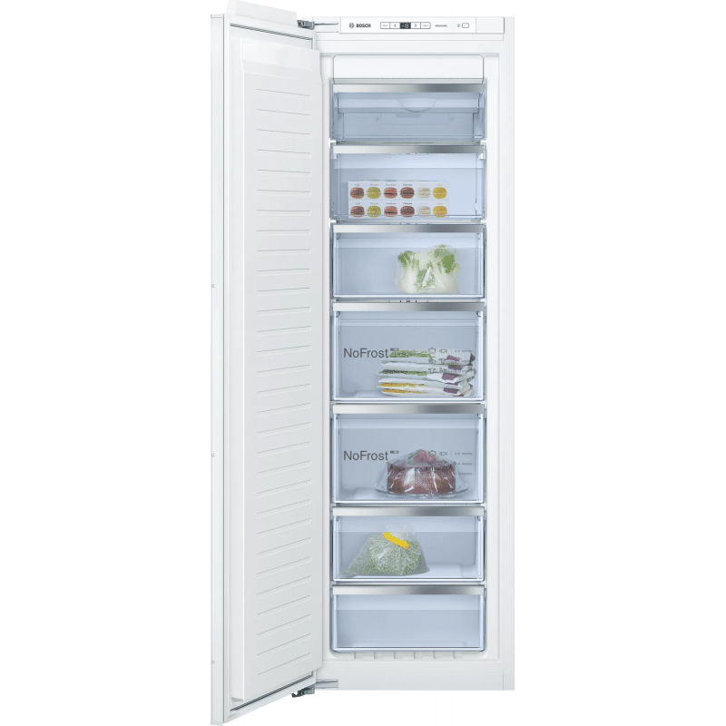 Congélateur armoire encastrable Bosch GIN81AEF0, porte ouverte