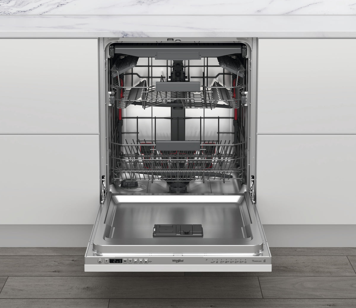 Whirlpool WI 7020 PF porte ouverte, 3 paniers