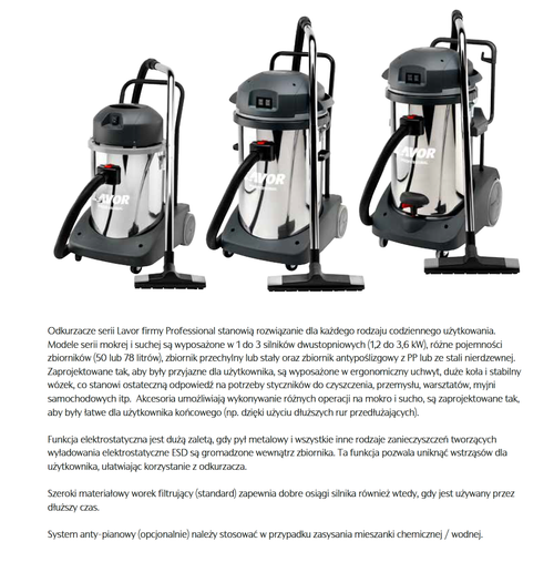 Aspirateur LAVOR Windy 265 IF 65 L 2 moteurs