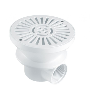 Bonde de fond en ABS 180mm blanc pour piscine béton Astralpool