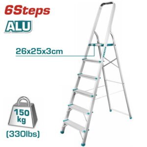 TOTAL ALUMINIUM LADDER 6 STEPS (THLAD06061)