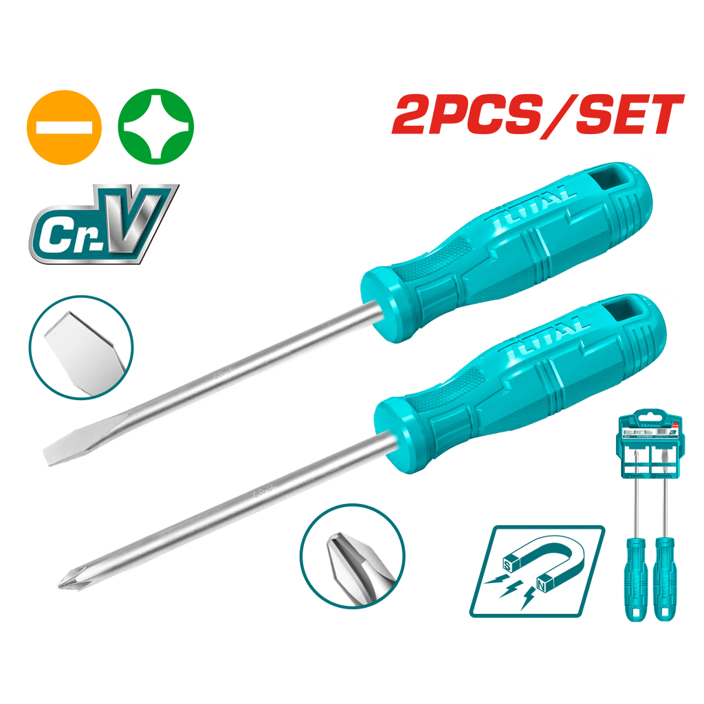 Jeu de tournevis TOTAL THTDC250201 2 pièces