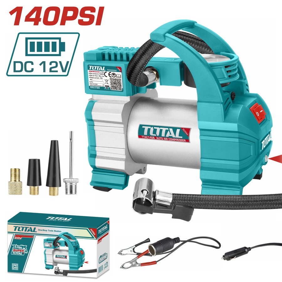 Compresseur d’air automatique TTAC1406 12V Total Tools Maroc