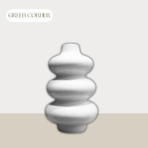 Vase spirale en céramique blanc