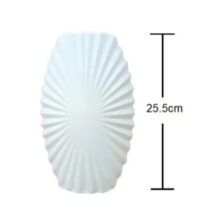 Vase en argile - DARNOWAR - 25cm - Blanc - Design contemporain - Objets décoratifs