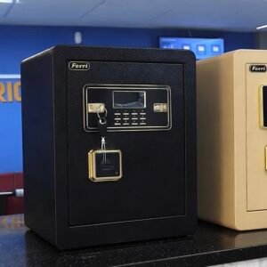 Coffre-fort noire électronique avec code et clé de secours – Sécurité renforcée