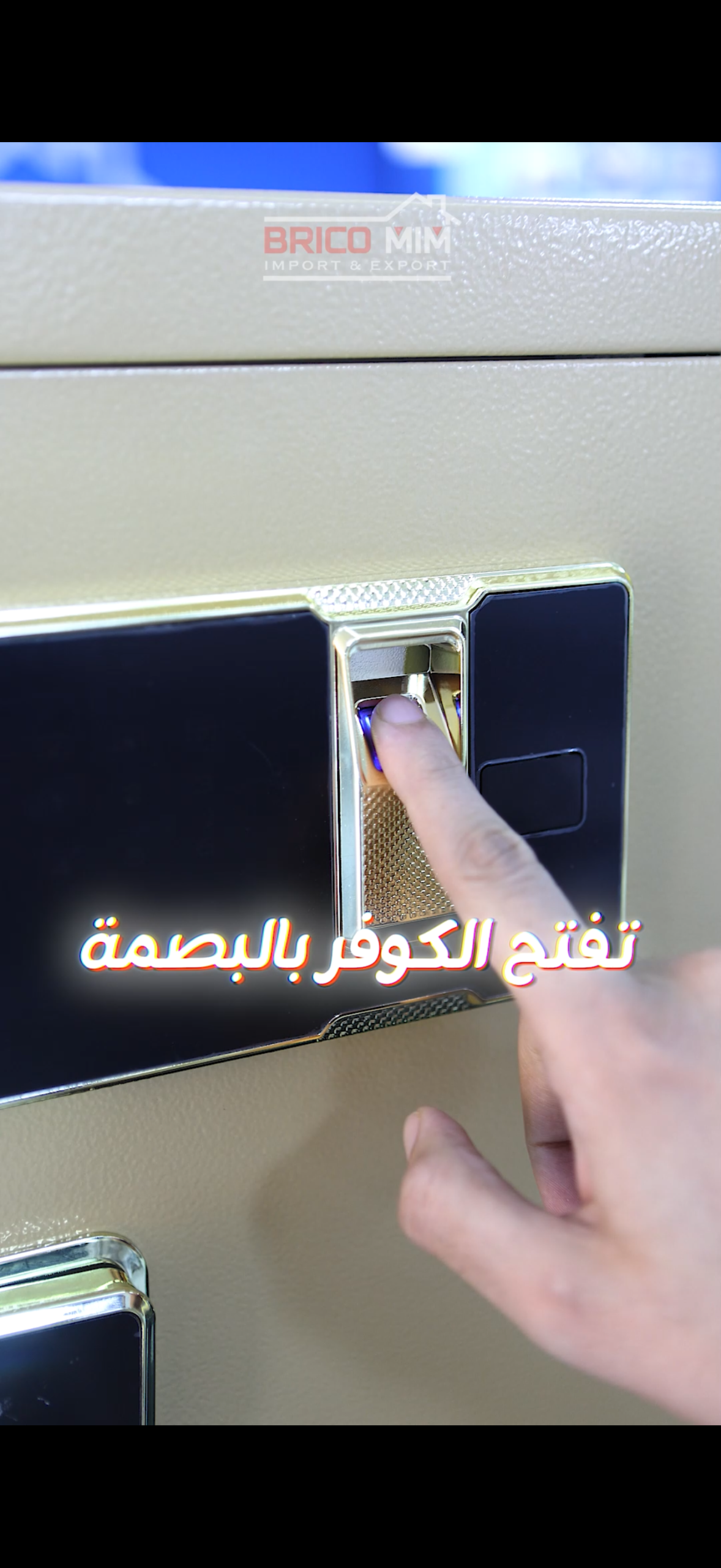 Coffre -fort doré électronique avec empreinte , clavier digital et clé _ sécurité bureau & maison – Image 3